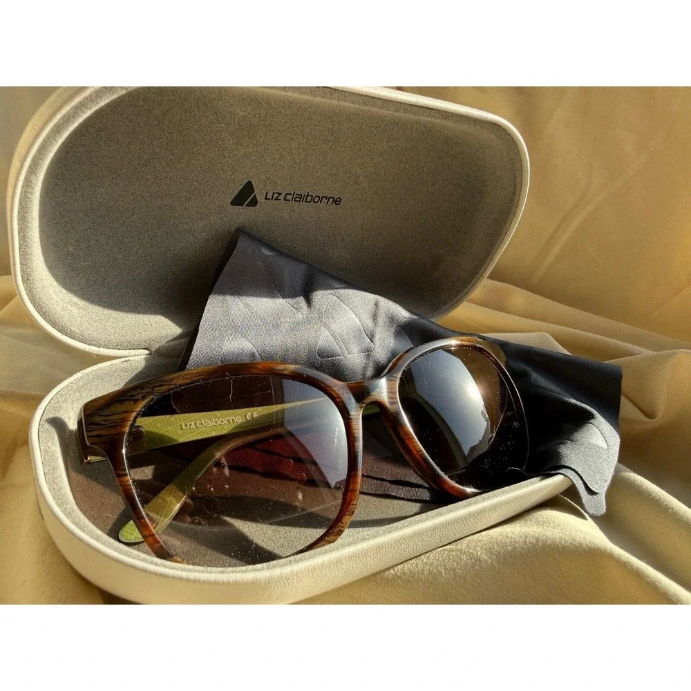 Liz Claiborne Oversized Tortoise Sunglasses w/ Case
